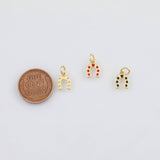 18K Gold PVD Dainty Horseshoe Horse Shoe Charm 7x8mm s White Gold Charms - Tarnish Resistant