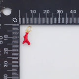 18K Gold PVD Coral Reef Charm 5x11mm s White Gold Charms - Tarnish Resistant