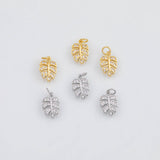 18K Gold PVD Leaf Charm 9x14mm s Gold Charms - Tarnish Resistant