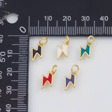 18K Gold PVD Enamel Lightning 7x11mm s White Gold Charms - Tarnish Resistant