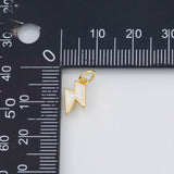 18K Gold PVD Enamel Lightning 7x11mm s White Gold Charms - Tarnish Resistant