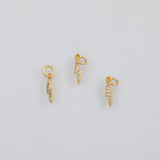 18K Gold PVD Dainty Lightning Bolt Charm 3x12mm s Gold Charms - Tarnish Resistant