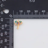 18K Gold PVD Palm Tree Coconut Tree Charm Beach Vibes Summer Charm 10x13mm Pendant Charms - Tarnish Resistant