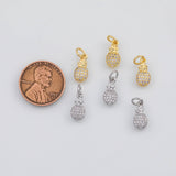 18K Gold PVD Pineapple Fruit Charm 6x12mm s Gold Charms - Tarnish Resistant