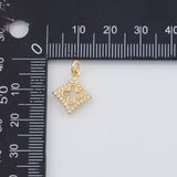 18K Gold PVD Hollow Clover 13mm s White Gold Charms - Tarnish Resistant