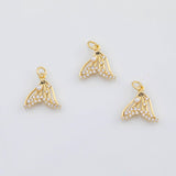 18K Gold PVD Beautiful Dolphin Tail with Pearl 16x16mm s Gold Charms - Tarnish Resistant