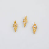 18K Gold pvd Ice Cream Charm 8x16mm s White Gold Charms - Tarnish Resistant