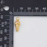 18K Gold PVD Ice Cream Charm 8x16mm s White Gold Charms - Tarnish Resistant