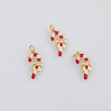 18K Gold PVD Enamel Cy Cane Christmas Charm 16x8mm s Gold Charms - Tarnish Resistant