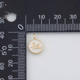 18K Gold PVD Fe Charm White Enamel 9mm s Gold Charms - Tarnish Resistant