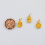 18K Gold PVD Easter Egg Charm s Gold Charms - Tarnish Resistant