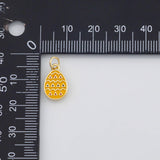 18K Gold PVD Easter Egg Charm s Gold Charms - Tarnish Resistant