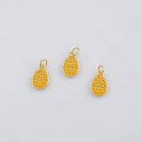 18K Gold PVD Easter Egg Charm s Gold Charms - Tarnish Resistant