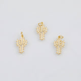 18K Gold PVD Cactus Charm 10x18mm s Gold Charms - Tarnish Resistant