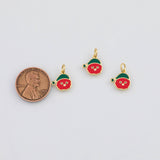 18K Gold PVD Elf Christmas Charm 7x10mm s White Gold Charms - Tarnish Resistant