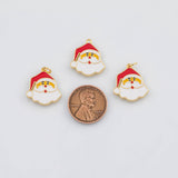 18K Gold PVD Santa Claus Charm Father Christmas 11x20mm s White Gold Charms - Tarnish Resistant