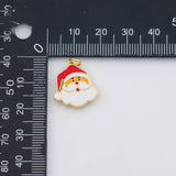 18K Gold PVD Santa Claus Charm Father Christmas 11x20mm s White Gold Charms - Tarnish Resistant