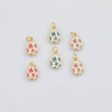 18K Gold PVD Flower Easter Egg 8x11mm s Gold Charms - Tarnish Resistant