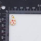 18K Gold PVD Flower Easter Egg 8x11mm s Gold Charms - Tarnish Resistant