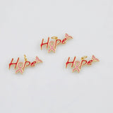18K Gold PVD Breast Cancer Awareness Hope Ribbon 14x28mm s Gold Charms - Tarnish Resistant