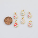 18K Gold PVD Dot Easter Egg 8x11mm s Gold Charms - Tarnish Resistant