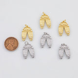 18K Gold PVD Women's Shoes Charm 15x20mm s Gold Charms - Tarnish Resistant