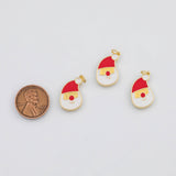 18K Gold PVD Santa Claus Charm Father Christmas 11x20mm s White Gold Charms - Tarnish Resistant
