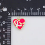 18K Gold PVD Breast Cancer Awareness Silk Ribbon17x18mm s White Gold Charms - Tarnish Resistant