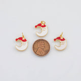 18K Gold PVD Christmas Moon Charms 14x17mm s White Gold Charms - Tarnish Resistant