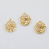 18K Gold PVD Beach Scene Charm 21mm s Gold Charms - Tarnish Resistant