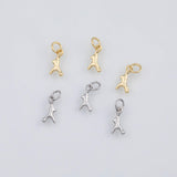 18K Gold PVD Coral Branch Charm 5x10mm Ocean Beach Charms s White Gold Charms - Tarnish Resistant