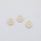 18K Gold PVD Fe Charm White Enamel 9mm s Gold Charms - Tarnish Resistant