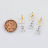 18K Gold PVD Horseshoe Charm Horse Shoe 8x6mm s Gold Charms - Tarnish Resistant