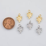 18K Gold PVD Palm Tree Coconut Tree 8x11mm Ocean Beach Charms s White Gold Charms - Tarnish Resistant