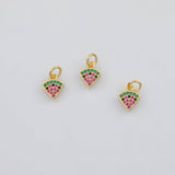 18K Gold PVD Cute Watermelon Charm 8mm s Gold Charms - Tarnish Resistant
