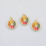 18K Gold PVD Grapefruit lemon lime orange fruit charm - Tarnish Resistant