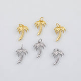 18K Gold PVD Palm tree coconut tree charm - Tarnish Resistant