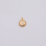 18K Gold pvd 10mm Fire Scene Round Burning Element - Tarnish Resistant