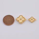 18K Gold PVD 14k Charm Charms Flower 10mm 14mm Pendant with s - Tarnish Resistant