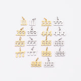 18K Gold PVD Tiny angel number tag charm gold dainty lucky number pendant 111, 222, 333, 444, 555, 666, 777, 888, 999 ag606 - Tarnish Resi