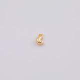 18K Gold PVD small moon charm 6x9mm puffy moon active - Tarnish Resistant