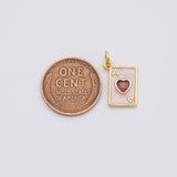 18K Gold PVD Playing Card- A Heart 9x14 22k charms pendant charms - Tarnish Resistant