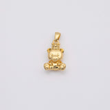 18K Gold PVD teddy bear 11x15mm small heart - Tarnish Resistant