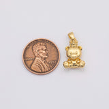 18K Gold PVD teddy bear 11x15mm small heart - Tarnish Resistant