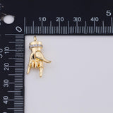 18K Gold PVD rock on rocker- rock roll h symbol charm - 14x25mm - Tarnish Resistant
