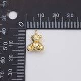 18K Gold PVD teddy bear 11x15mm big heart - Tarnish Resistant