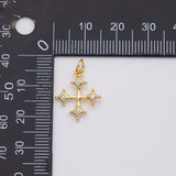18K Gold PVD Cross Charm 15mm 22k charms pendant charms - Tarnish Resistant