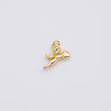 18K Gold PVD Cupid Cherub Heart Charm 10x15mm - Tarnish Resistant