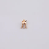 18K Gold PVD Octopus Squid Charm 9x12mm Ocean Beach Jellyfish Jelly Fish Round - Tarnish Resistant