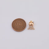 18K Gold pvd Octopus Squid Charm 9x12mm Ocean Beach Jellyfish Jelly Fish Round - Tarnish Resistant